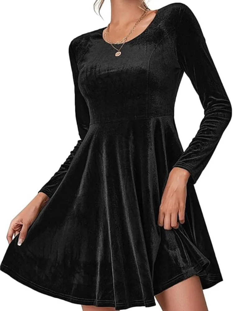 2025 Women Dress For Fall Spring Solid Color O Neck A-line Festival Dress Up Party Long Sleeves A bove Knee Length Short Dresses
2025 Women Dress For Fall Spring Solid Color O Neck A-line Festival Dress Up Party Long Sleeves A bove Knee Length Short Dresses