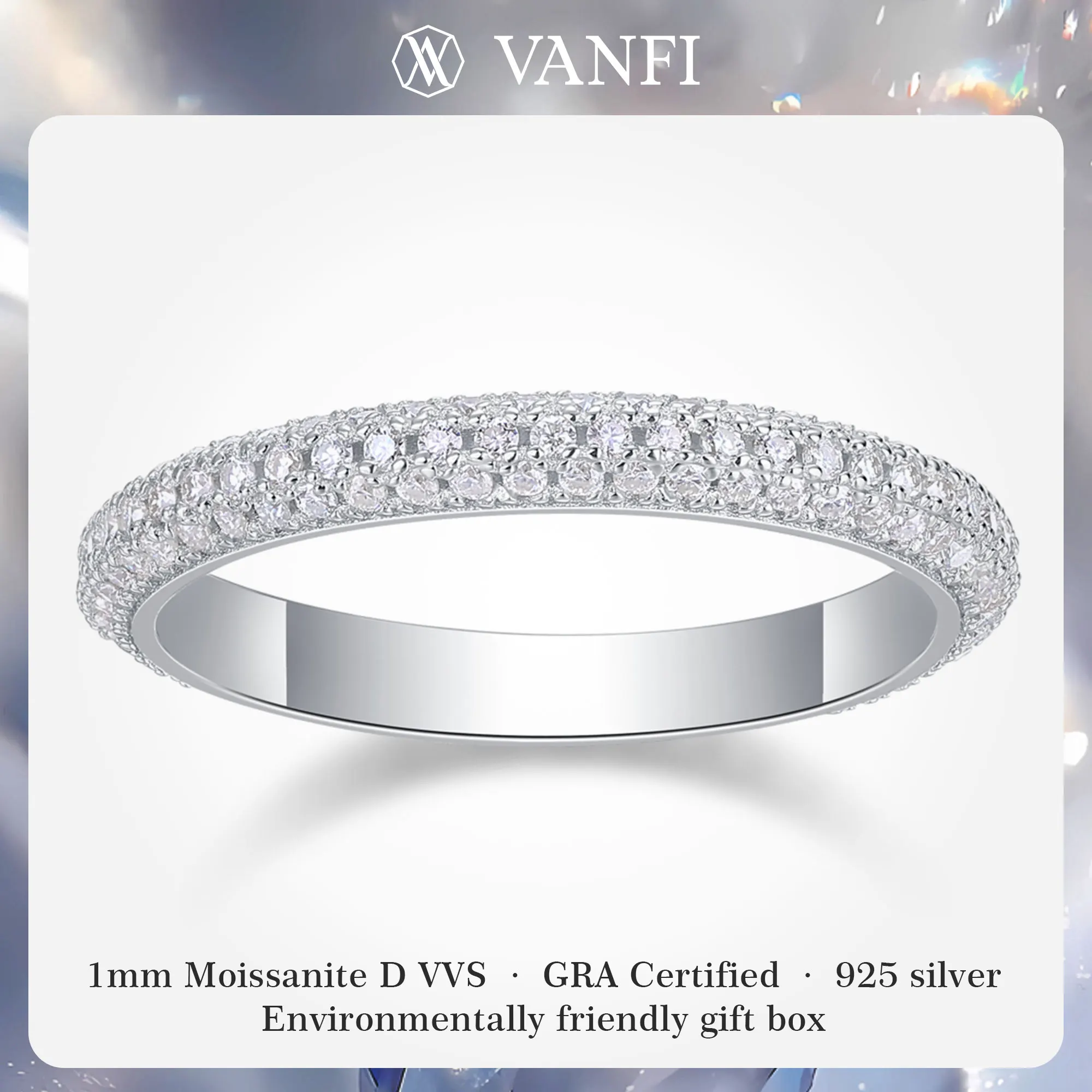 kfvanfi GRA certified moissanite D VVS 925 sterling silver women's ring plated 18k white gold lab diamond party banquet jewelry
kfvanfi GRA certified moissanite D VVS 925 sterling silver women's ring plated 18k white gold lab diamond party banquet jewelry