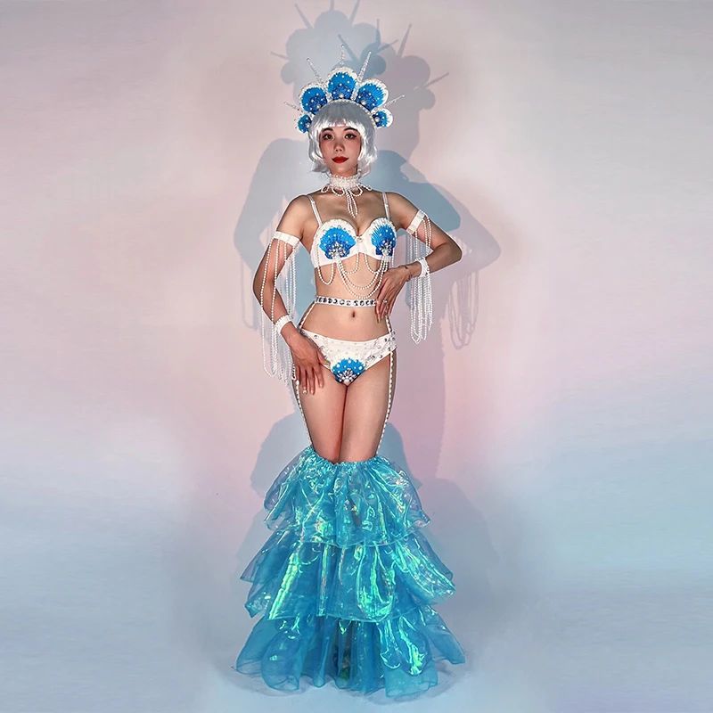 Pearl Shell Bikini Headdress DJ Gogo Dance Outfits Mermaid Cosplay Costume Sexy Nightclub Dancer Festival Party Show Stage Wear
Pearl Shell Bikini Headdress DJ Gogo Dance Outfits Mermaid Cosplay Costume Sexy Nightclub Dancer Festival Party Show Stage Wear