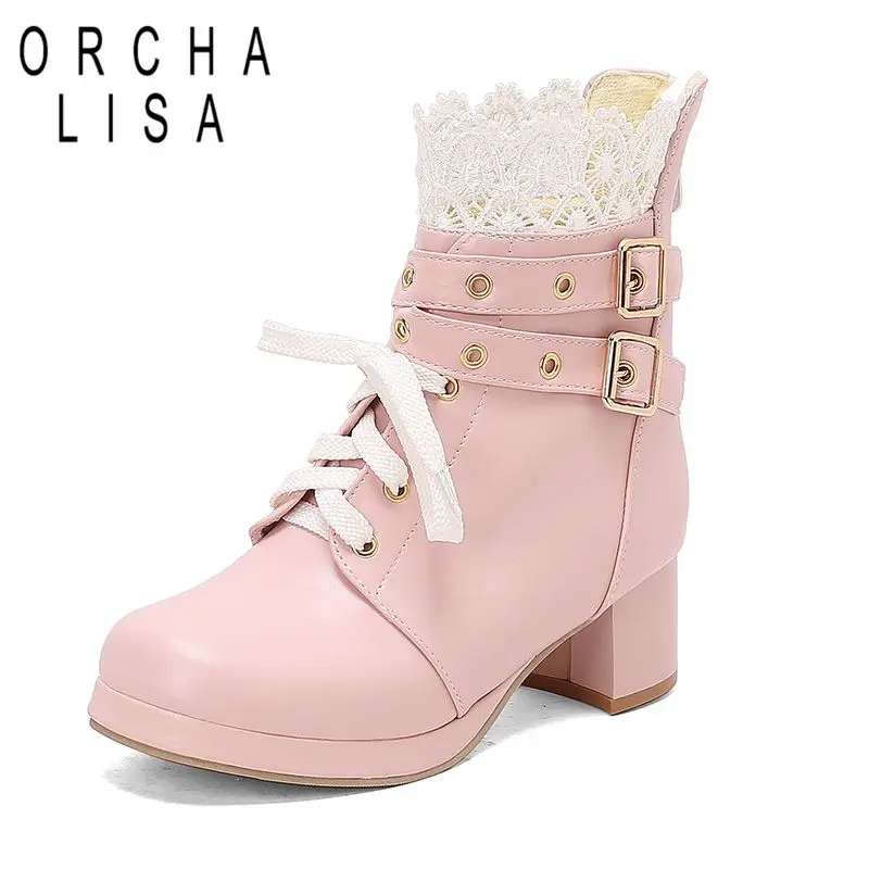 ORCHA LISA Женские ботинки в стиле Лолиты с квадратным носком и блочным каблуком 4 см, платформа 1,5 см, молния, шнуровка, большой размер 46 47 48 Dating Bota
ORCHA LISA Женские ботинки в стиле Лолиты с квадратным носком и блочным каблуком 4 см, платформа 1,5 см, молния, шнуровка, большой размер 46 47 48 Dating Bota