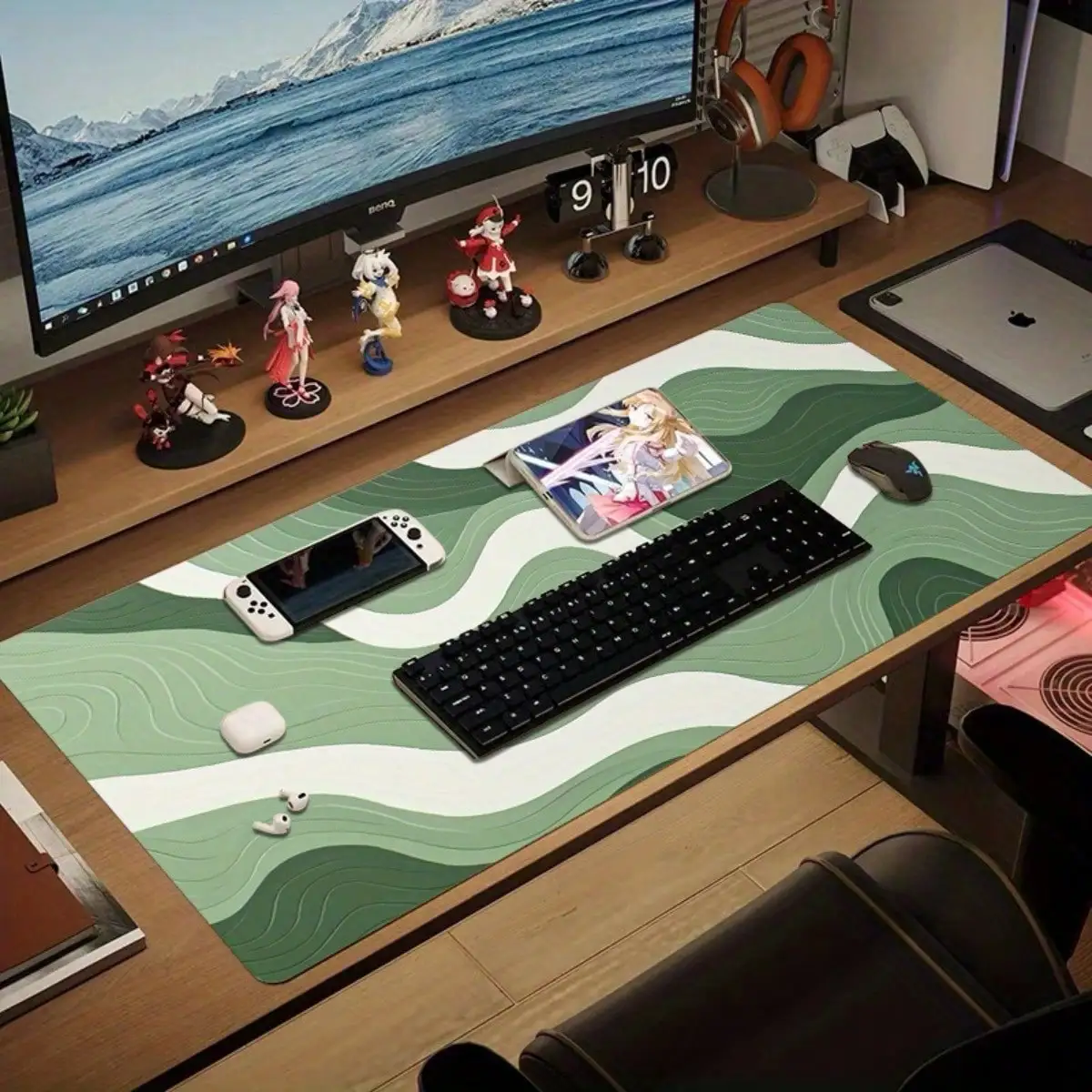 1 Pc Green Wave Mouse Pad 23.6x13.8in(60x35x0.3cm) - Non-Slip Desk With Washable, Rubber Base & Elegant Wavy Suitable For Office, Gaming, Dorm - Perfect Gift For PC, Computer, Gamers, Students (Full-Width Printing, Single-Sided Printing)
1 Pc Green Wave Mouse Pad 23.6x13.8in(60x35x0.3cm) - Non-Slip Desk With Washable, Rubber Base & Elegant Wavy Suitable For Office, Gaming, Dorm - Perfect Gift For PC, Computer, Gamers, Students (Full-Width Printing, Single-Sided Printing)