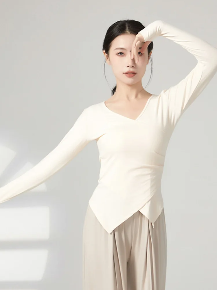 Dance Competitions Training Spring and Autumn Modern Irregular Hem Long Sleeved Top Woclassical Chinese Body Dance Latin Dance
Dance Competitions Training Spring and Autumn Modern Irregular Hem Long Sleeved Top Woclassical Chinese Body Dance Latin Dance