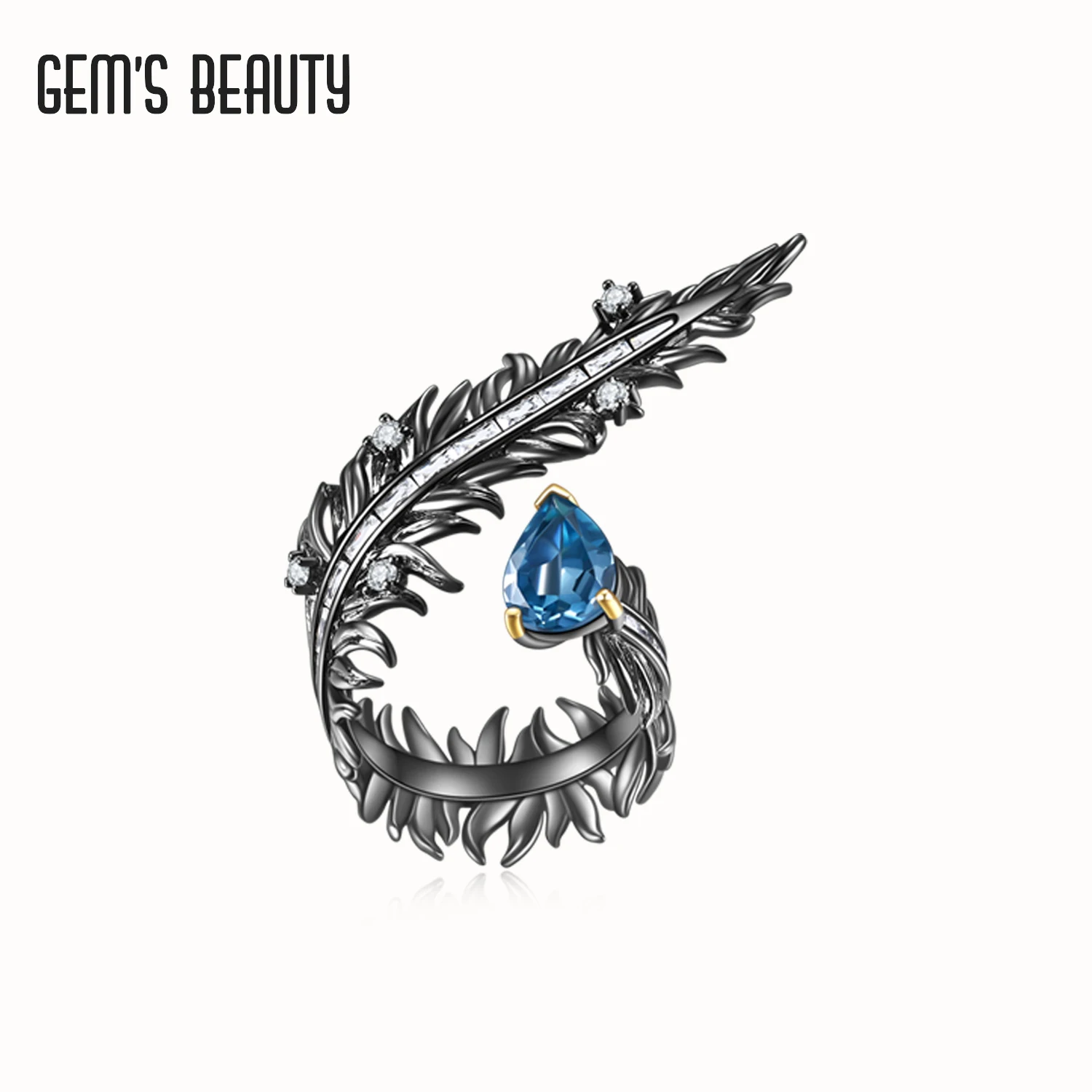 Gem's Beauty Adjustable Ring 925 Sterling Silver Trendy Fine Jewelry For Charm Women Bijoux Feather London Blue Topaz Open Ring
Gem's Beauty Adjustable Ring 925 Sterling Silver Trendy Fine Jewelry For Charm Women Bijoux Feather London Blue Topaz Open Ring