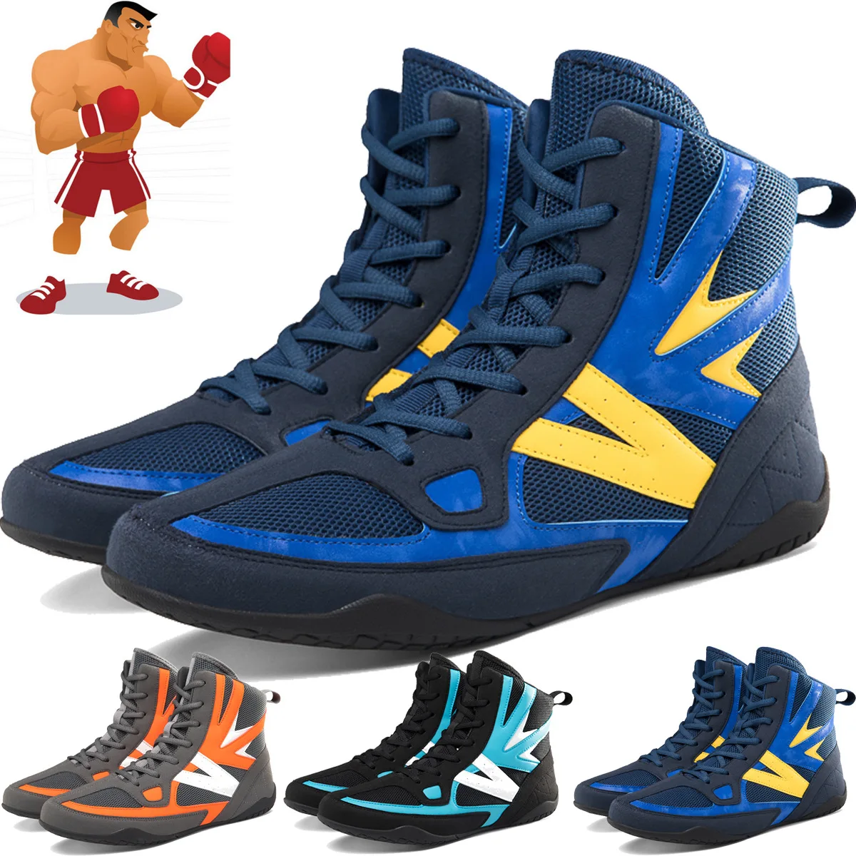 Wrestling Shoes for Men Women Couples Professional Competition Training High-top Combat Breathable Comfortable Non-slip Boxing
Wrestling Shoes for Men Women Couples Professional Competition Training High-top Combat Breathable Comfortable Non-slip Boxing