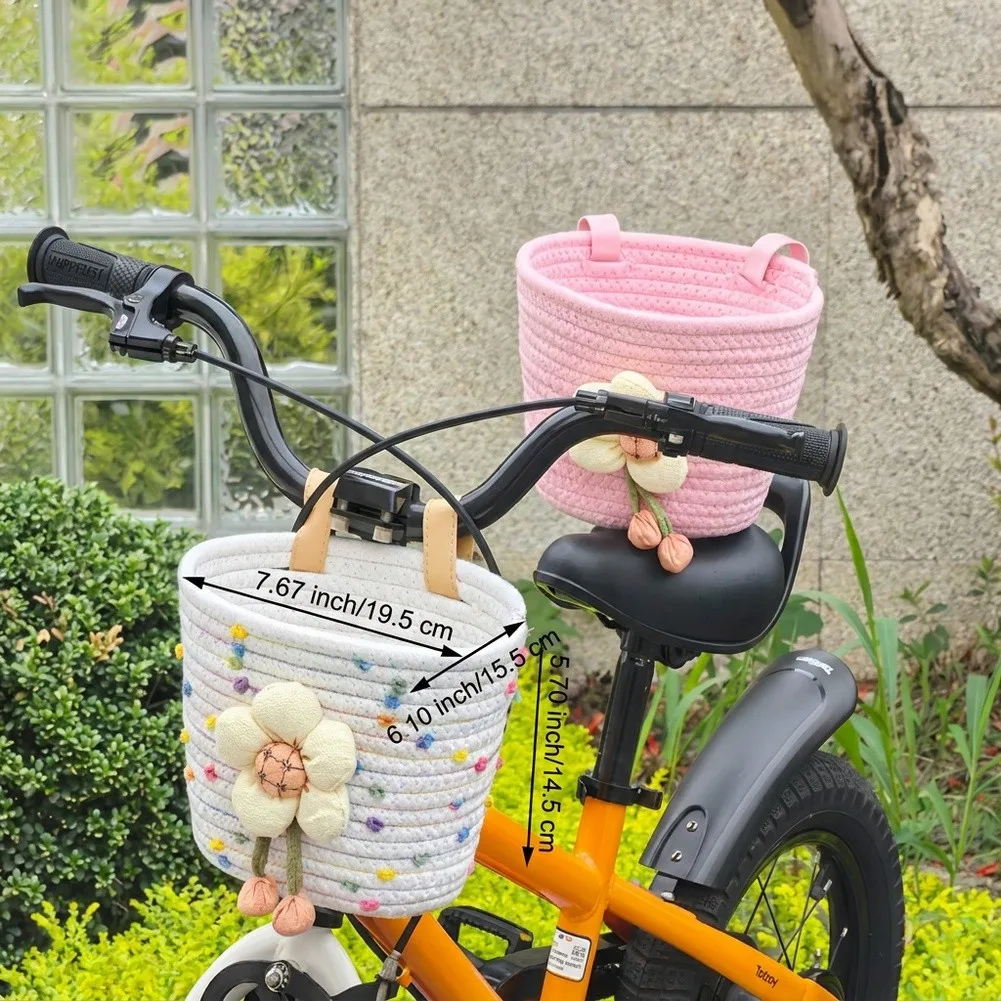 Bicycle Basket Plush Flower Cotton Rope Anti-fall Basket Baby Basket Bicycle Front Basket For Balance Bike Cycling Accessories
Bicycle Basket Plush Flower Cotton Rope Anti-fall Basket Baby Basket Bicycle Front Basket For Balance Bike Cycling Accessories