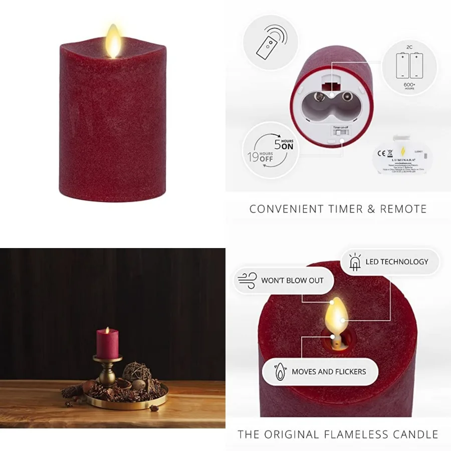 Flameless LED Battery Operated Flickering Pillar Candles - - Pack of 1- - Realistic Moving Flame Real Wa Indoor/Outdoor Decor
Flameless LED Battery Operated Flickering Pillar Candles - - Pack of 1- - Realistic Moving Flame Real Wa Indoor/Outdoor Decor