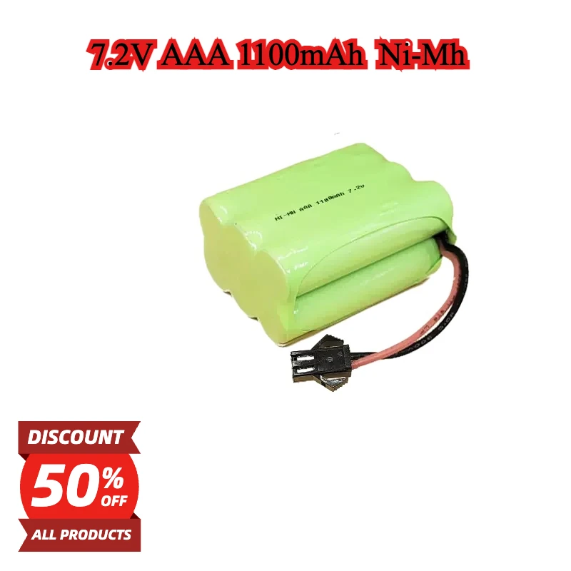 7.2V AAA 1100mAh Rechargeable Ni-Mh Battery pack with Plugs cell for toys emergency light cordless phone Cell Remote Control Car
7.2V AAA 1100mAh Rechargeable Ni-Mh Battery pack with Plugs cell for toys emergency light cordless phone Cell Remote Control Car