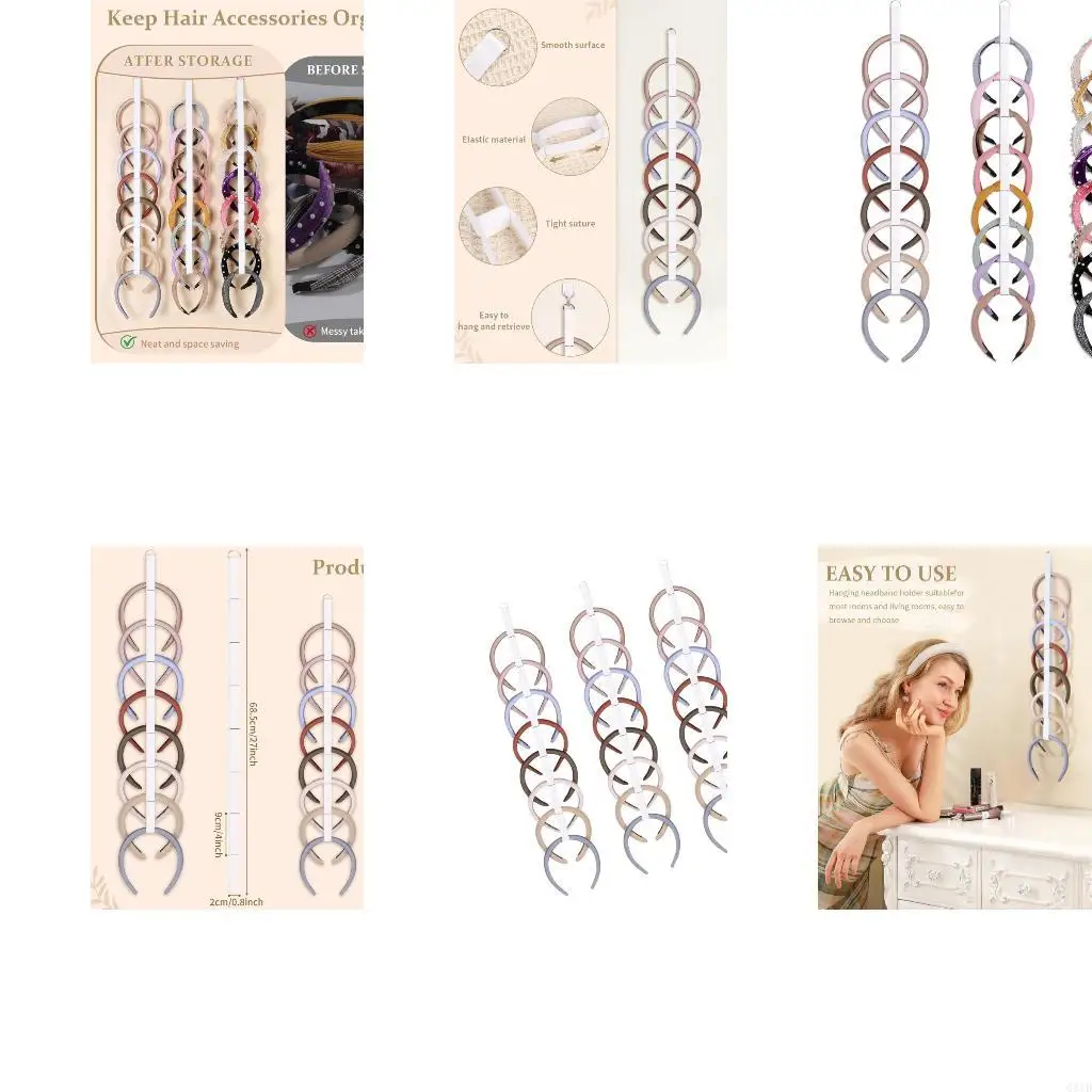 Pack of 3 Elegant Hair Organizers Racks Vertical Hanging Display For Storing Hairbands Headbands Scrunchies
Pack of 3 Elegant Hair Organizers Racks Vertical Hanging Display For Storing Hairbands Headbands Scrunchies