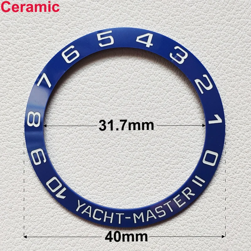 40mm * 31.7mm Ceramic Watch Tilt Bezel Insert Fit 42mm to 44mm Diving GMT Yacht Sea Dweller Watch Cases Watch Ring Accessories
40mm * 31.7mm Ceramic Watch Tilt Bezel Insert Fit 42mm to 44mm Diving GMT Yacht Sea Dweller Watch Cases Watch Ring Accessories