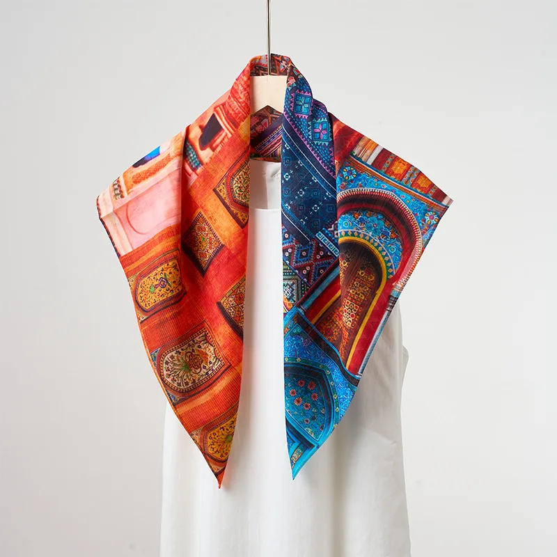 New Moroccan Literary and Retro Printing 65 ** 65cm Square Scarf Mulberry Silk Cotton Blended High-end Silk Scarf
New Moroccan Literary and Retro Printing 65 ** 65cm Square Scarf Mulberry Silk Cotton Blended High-end Silk Scarf