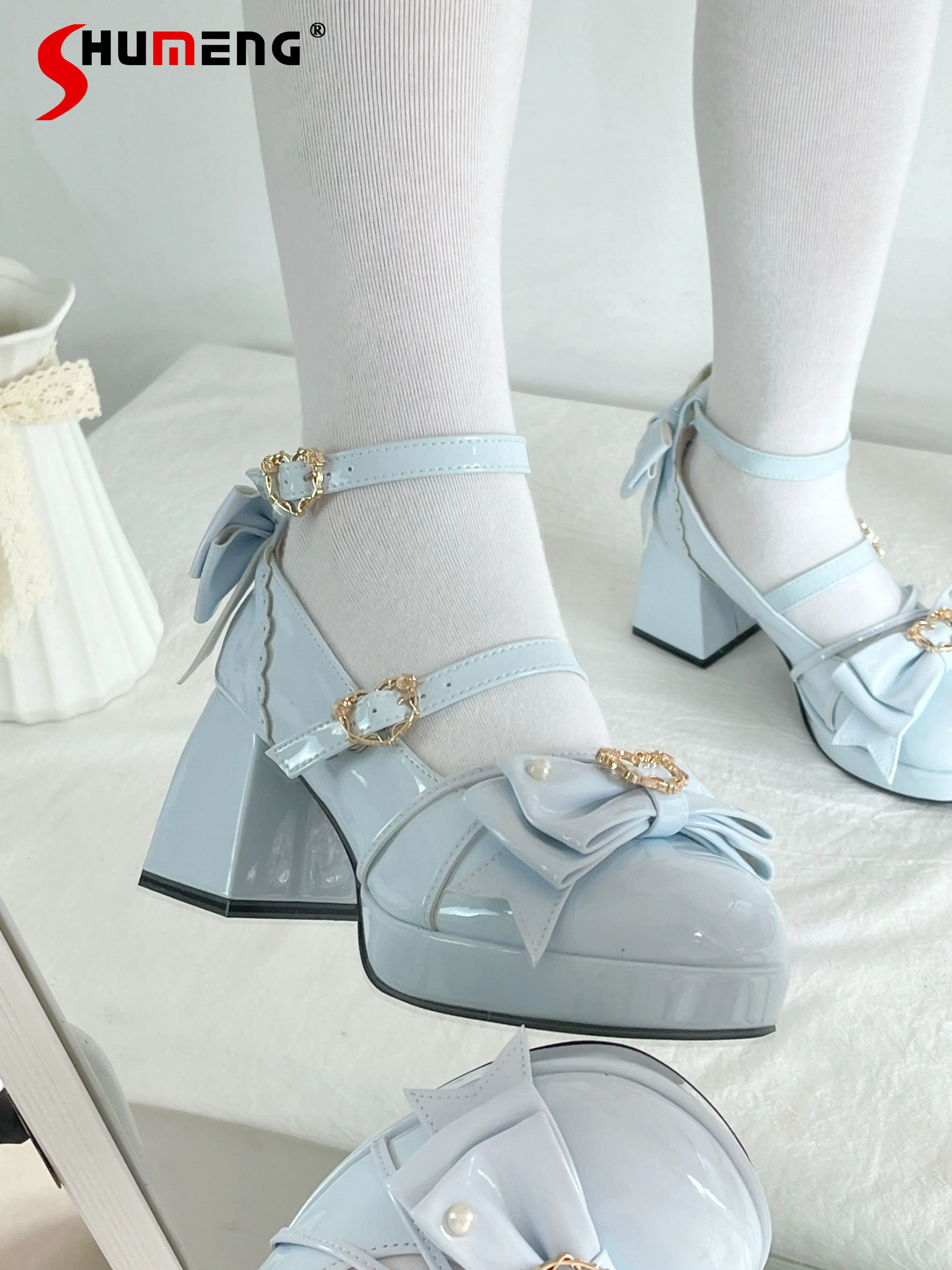 Japanese Elegant Sweet Cute Princess Mary Jane Shoes Heart Buckle Bow Round Toe PU High Heels Platform Pumps Women Lolita Shoes
Japanese Elegant Sweet Cute Princess Mary Jane Shoes Heart Buckle Bow Round Toe PU High Heels Platform Pumps Women Lolita Shoes