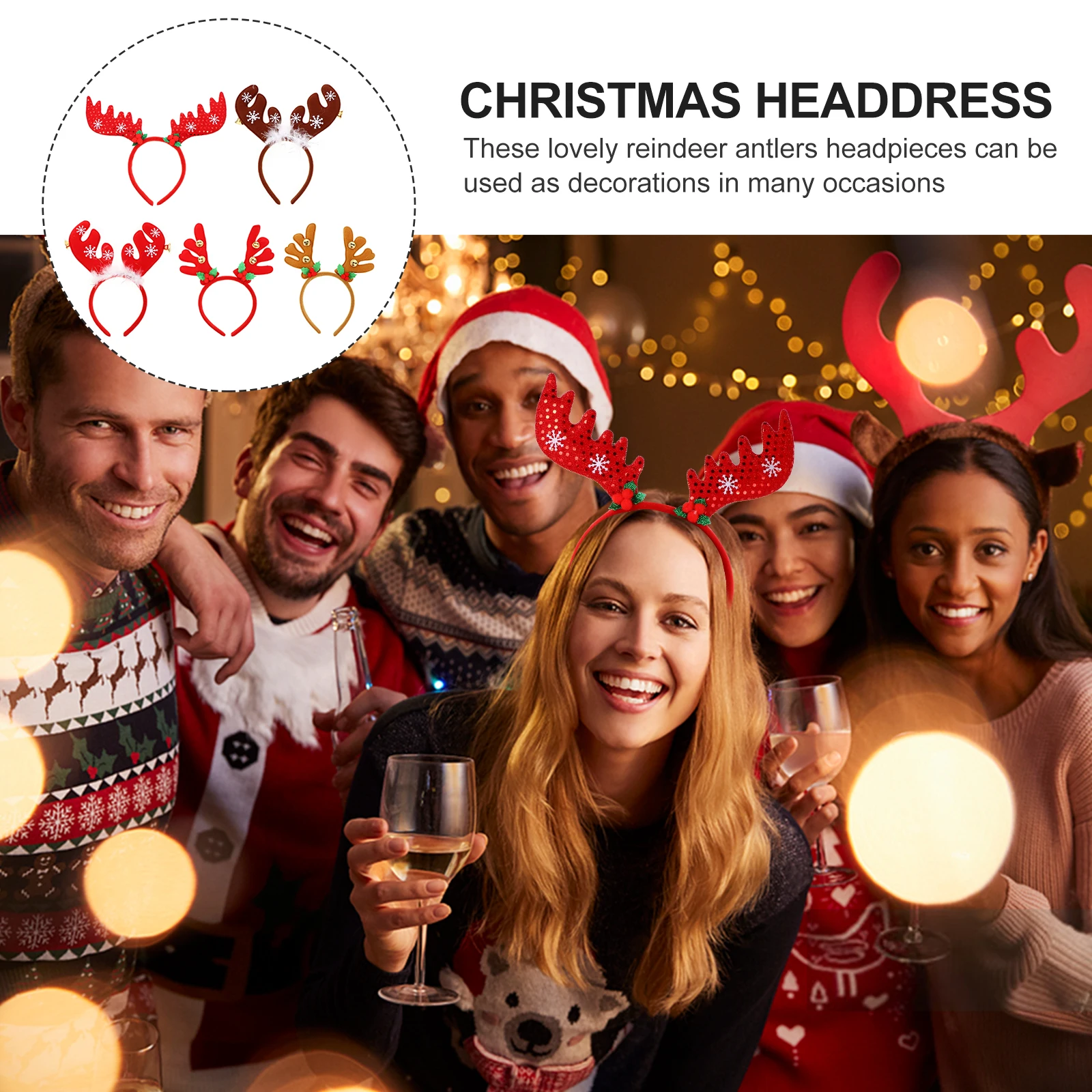 5Pcs Christmas Headband Cute Reindeer Antlers Hair Hoops Party Supplies Photo Props for Kids Women Men Festive Holiday
5Pcs Christmas Headband Cute Reindeer Antlers Hair Hoops Party Supplies Photo Props for Kids Women Men Festive Holiday