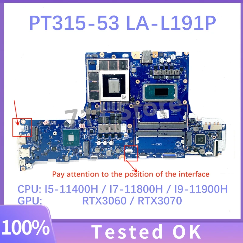 For Acer PT315-53 Mainboard LA-L191P With I5-11400H / I7-11800H / I9-11900H CPU RTX3060 / RTX3070 Laptop Motherboard 100%Test OK
For Acer PT315-53 Mainboard LA-L191P With I5-11400H / I7-11800H / I9-11900H CPU RTX3060 / RTX3070 Laptop Motherboard 100%Test OK