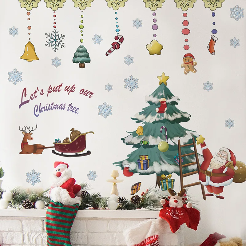 Cartoon Santa Claus Wall Sticker For Christmas Tree Living Room Background Home Decoration Mural New Year Glass Window Wallpaper
Cartoon Santa Claus Wall Sticker For Christmas Tree Living Room Background Home Decoration Mural New Year Glass Window Wallpaper