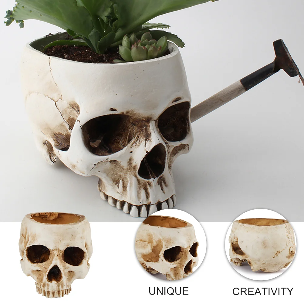Skull Flower Pot Chic Flowerpot Decorative Planter Resin Design Plants for Home Succulent Garden Balcony Pots
Skull Flower Pot Chic Flowerpot Decorative Planter Resin Design Plants for Home Succulent Garden Balcony Pots