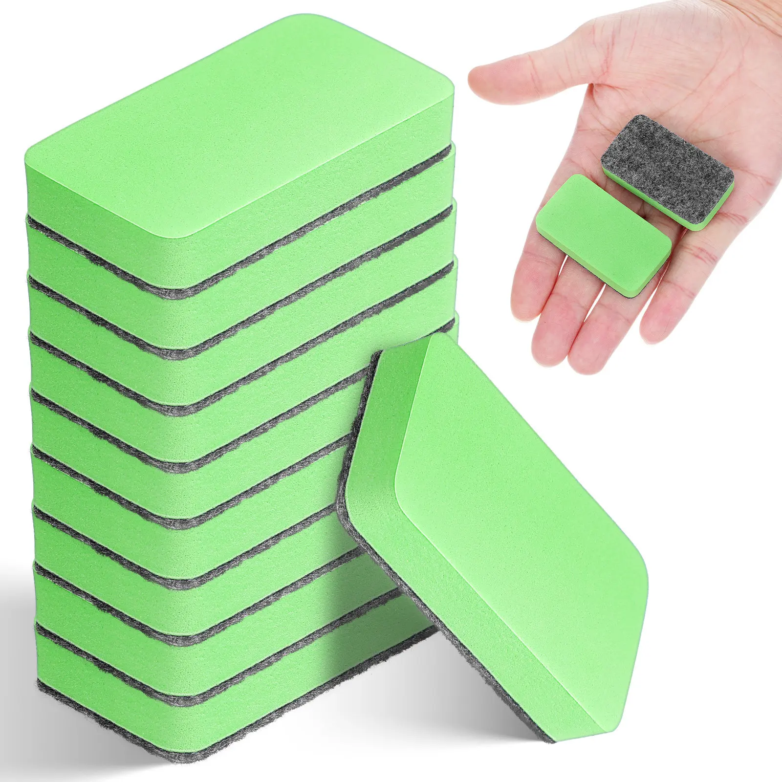 50Pcs Green Felt Mini Whiteboard Eraser Dry Erase Board Cleaner for Teachers Office Home Classroom School Small Portable
50Pcs Green Felt Mini Whiteboard Eraser Dry Erase Board Cleaner for Teachers Office Home Classroom School Small Portable
