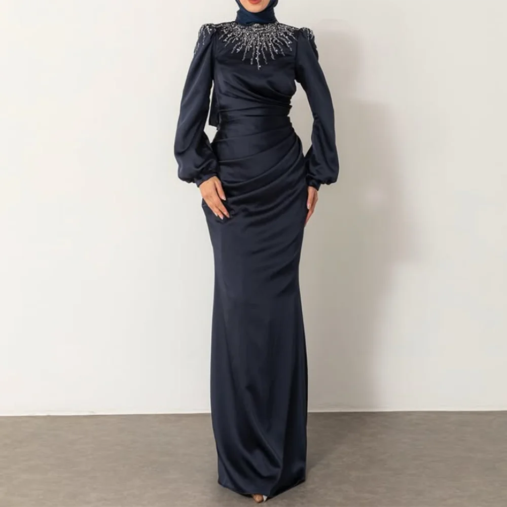 Customized Black Straight Prom Dresses Floor-Length High-Neck Full Sleeve Evening Gown Fashion Sequined Draped Party Gown
Customized Black Straight Prom Dresses Floor-Length High-Neck Full Sleeve Evening Gown Fashion Sequined Draped Party Gown