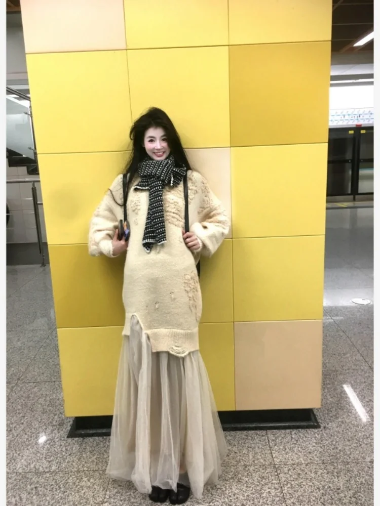 Retro Artistic Spliced Heavy Embroidery Winter A-Line Skirt Dr Women's Faionable Design Sensation Long Sve High Waist
Retro Artistic Spliced Heavy Embroidery Winter A-Line Skirt Dr Women's Faionable Design Sensation Long Sve High Waist