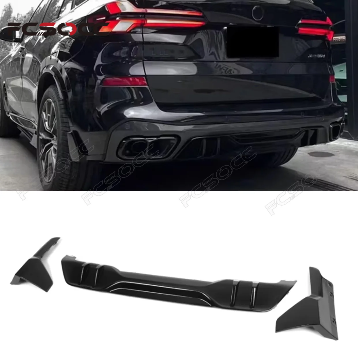 Bright Black Rear Bumper Diffuser For BMW X5 G05 2018-2025 Spoiler Rear Splitters Spoiler Back lip Diverter black Diffuser
Bright Black Rear Bumper Diffuser For BMW X5 G05 2018-2025 Spoiler Rear Splitters Spoiler Back lip Diverter black Diffuser