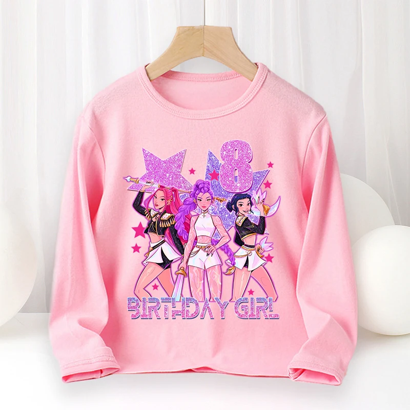 Kpop охотники на демонов, футболки на день рождения для девочек, хлопковая футболка с длинными рукавами и номером, детские осенние повседневные топы, детская одежда с мультяшным принтом
Kpop охотники на демонов, футболки на день рождения для девочек, хлопковая футболка с длинными рукавами и номером, детские осенние повседневные топы, детская одежда с мультяшным принтом