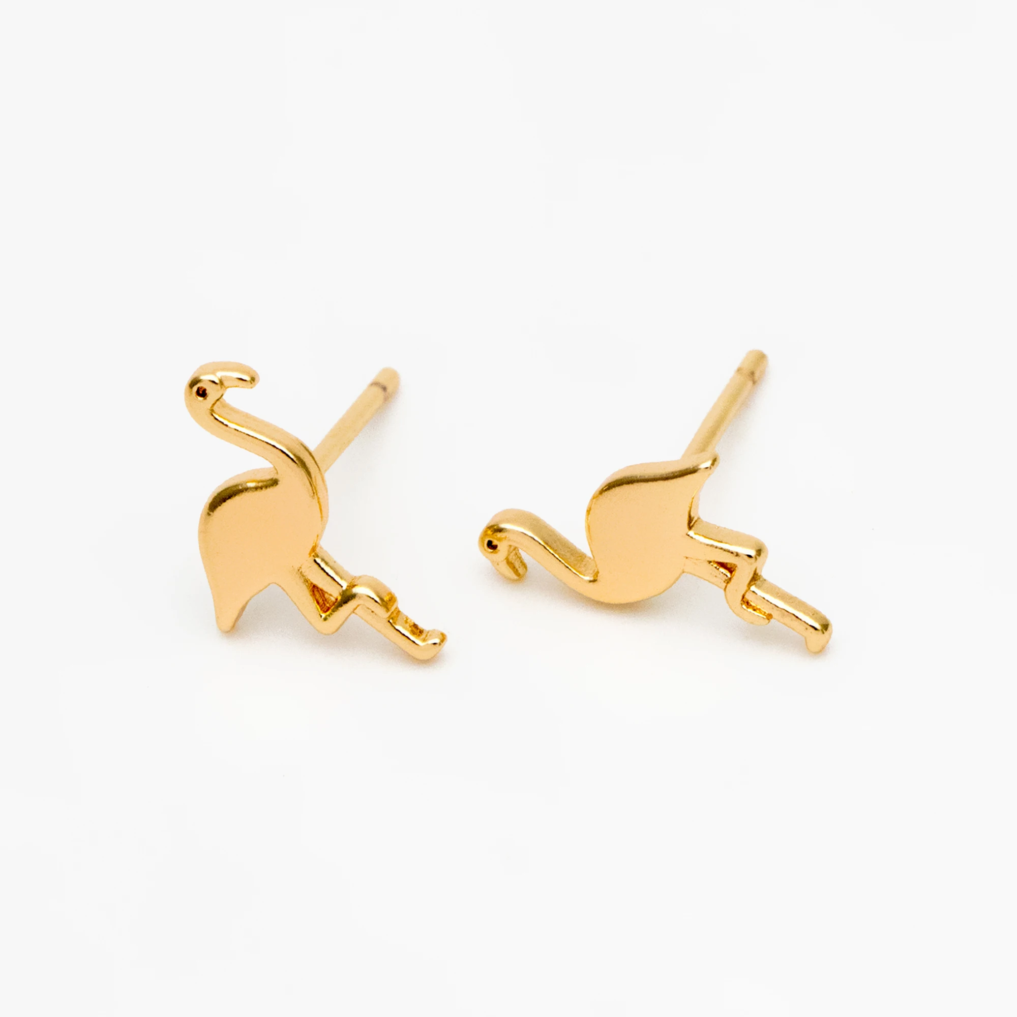 10pcs Gold Flamingo Earrings 12x8mm, Gold Plated Brass, Minimalist Bird Stud Earrings (GB-4113)
10pcs Gold Flamingo Earrings 12x8mm, Gold Plated Brass, Minimalist Bird Stud Earrings (GB-4113)