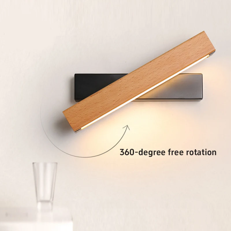 360 Degree Rotating LED Solid Wood Wall Lamp Modern Simple Creative Bedroom Guest Room Aisle Wooden Bedside Reading Wall Lamp
360 Degree Rotating LED Solid Wood Wall Lamp Modern Simple Creative Bedroom Guest Room Aisle Wooden Bedside Reading Wall Lamp