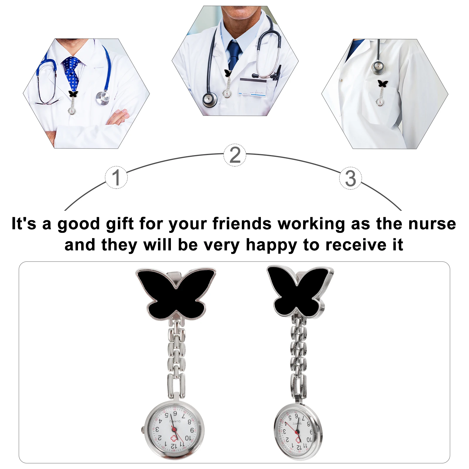 Butterfly Nurse Pocket Watch for Women Doctors Clear Numbers Accurate Timing Clip On Design Fashion Nurses Watches Gifts
Butterfly Nurse Pocket Watch for Women Doctors Clear Numbers Accurate Timing Clip On Design Fashion Nurses Watches Gifts