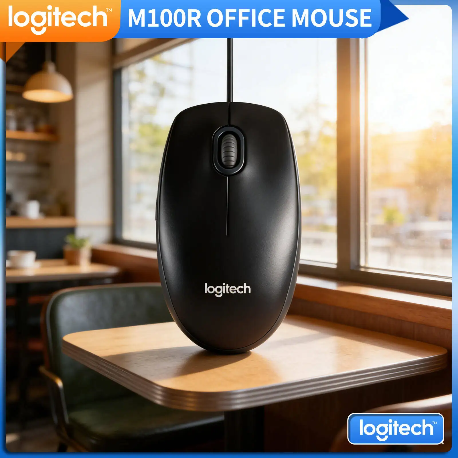 Premium Logitech M100R USB Wired Mouse 1000DPI Optical Sensor Ergonomic Contour Fit Both Left Right Hand User Office Home
Premium Logitech M100R USB Wired Mouse 1000DPI Optical Sensor Ergonomic Contour Fit Both Left Right Hand User Office Home