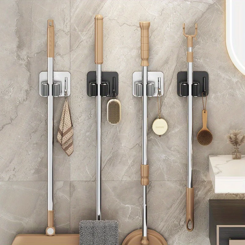 304 Stainless Steel Mop Holder Wall Mounted Self-Adhesive Kitchen Bathroom Waterproof Multi-Purpose Broom Hanger Strong Hook
304 Stainless Steel Mop Holder Wall Mounted Self-Adhesive Kitchen Bathroom Waterproof Multi-Purpose Broom Hanger Strong Hook