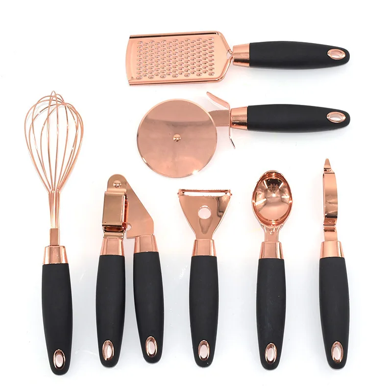 Набор кухонных принадлежностей из нержавеющей стали, 7 предметов: открывалка для банок, нож для пиццы, венчик, овощечистка.
Набор кухонных принадлежностей из нержавеющей стали, 7 предметов: открывалка для банок, нож для пиццы, венчик, овощечистка.