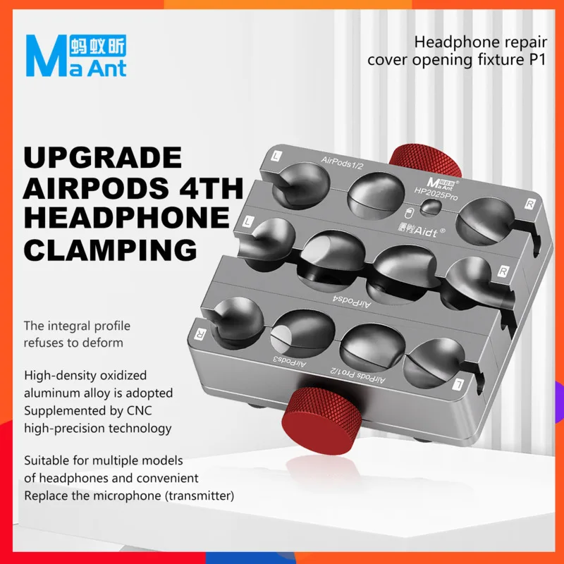   Зажимное приспособление для ремонта наушников MAANT для Air Pods 1/2/3/4 и Pro 360 ° Прецизионная обработка алюминиевой батареи и чипов 
  Зажимное приспособление для ремонта наушников MAANT для Air Pods 1/2/3/4 и Pro 360 ° Прецизионная обработка алюминиевой батареи и чипов