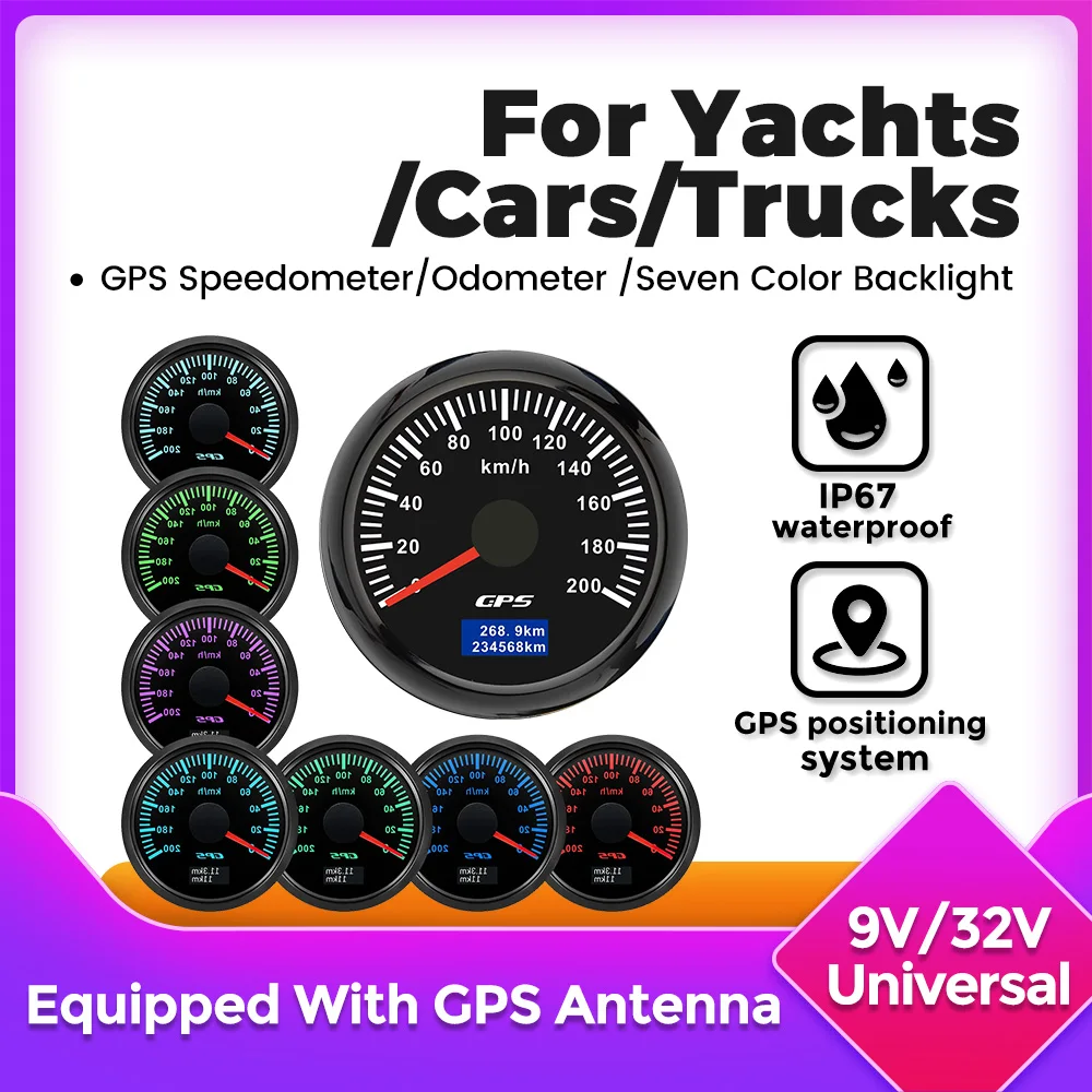 NaviFly HD 52MM GPS Speedometer 120/200 Km/h Universal Boat Car Truck Speed Gauge Meter 7 Color Backlight With GPS Antenna 9-32V
NaviFly HD 52MM GPS Speedometer 120/200 Km/h Universal Boat Car Truck Speed Gauge Meter 7 Color Backlight With GPS Antenna 9-32V