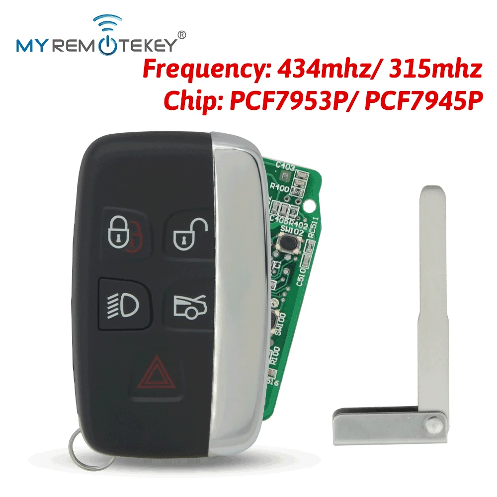 REMTEKEY FCC KOBJTF10A smart key 5 button 434Mhz 315mhz PCF7953P/PCF7945P for Jaguar XJ XK XF XE F 2012-2020 PN: C2D51457
REMTEKEY FCC KOBJTF10A smart key 5 button 434Mhz 315mhz PCF7953P/PCF7945P for Jaguar XJ XK XF XE F 2012-2020 PN: C2D51457