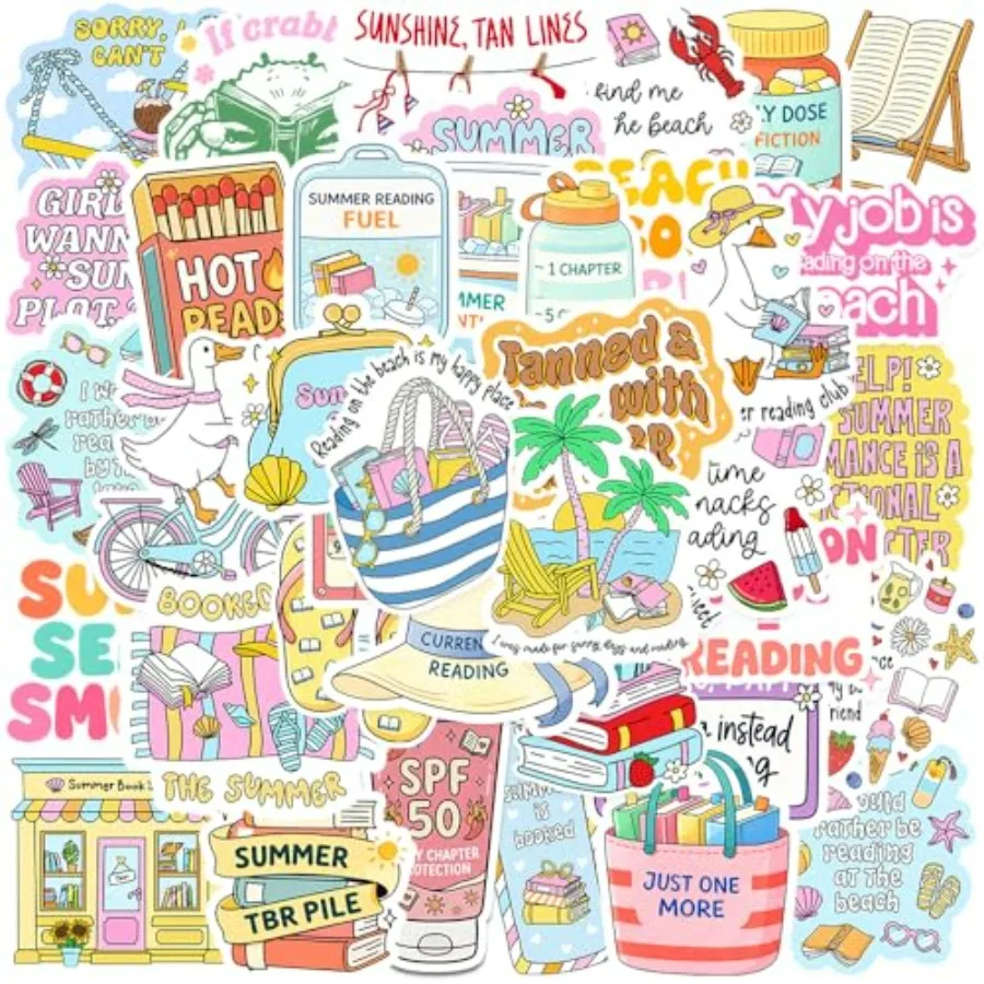 50PCS Bookish Summer Stickers, Waterproof Stickers for Laptop Water Bottle Journal, Pastel Bookish Summer Reader Quotes Vinyl S
50PCS Bookish Summer Stickers, Waterproof Stickers for Laptop Water Bottle Journal, Pastel Bookish Summer Reader Quotes Vinyl S