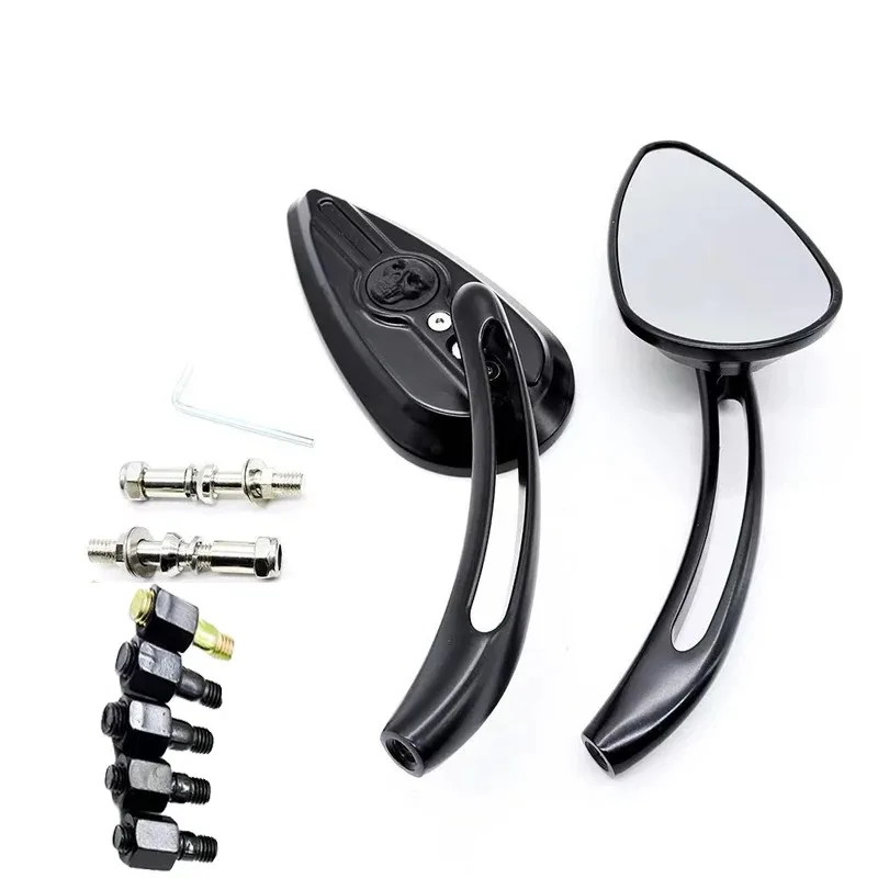 Motorcycle rearview mirror, teardrop-shaped side mirror suitable for Harley Davidson Sportster custom cruiser motorcycles
Motorcycle rearview mirror, teardrop-shaped side mirror suitable for Harley Davidson Sportster custom cruiser motorcycles