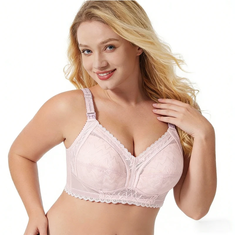 Plus Size EFG Cup Lace Trim Maternity Nursing Bra Full Coverage One-Hand Release Clips Comfortable Breastfeeding Bra
Plus Size EFG Cup Lace Trim Maternity Nursing Bra Full Coverage One-Hand Release Clips Comfortable Breastfeeding Bra