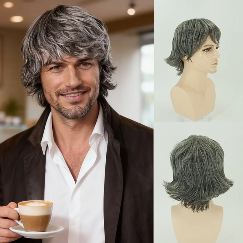 Модный мужской синтетический короткий кудрявый парик серебристо-белого цвета, подходит для людей среднего и пожилого возраста, для повседневной носки и прогулок.
Модный мужской синтетический короткий кудрявый парик серебристо-белого цвета, подходит для людей среднего и пожилого возраста, для повседневной носки и прогулок.