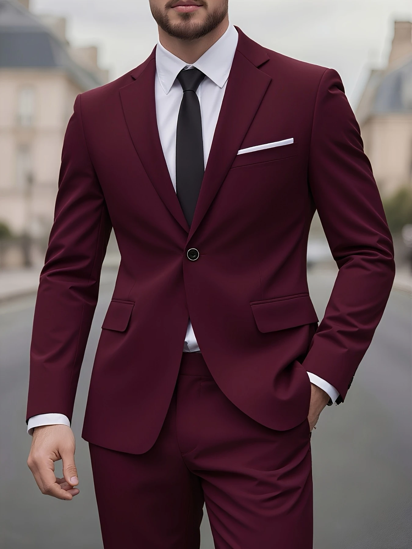Men's Suit 2pcs Set, Modern Gentleman Jacket And Pants, Ideal for Wedding, Party, Banquet And Formal Wear
Men's Suit 2pcs Set, Modern Gentleman Jacket And Pants, Ideal for Wedding, Party, Banquet And Formal Wear