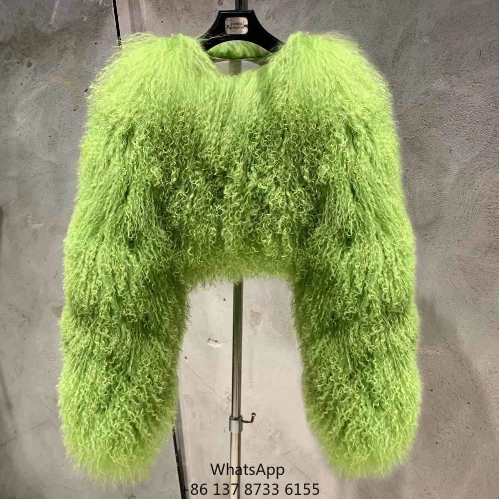 Original Short Fur Coats Bright Green Fur Clothing Winter Mongolian Coat Fur Women
Original Short Fur Coats Bright Green Fur Clothing Winter Mongolian Coat Fur Women