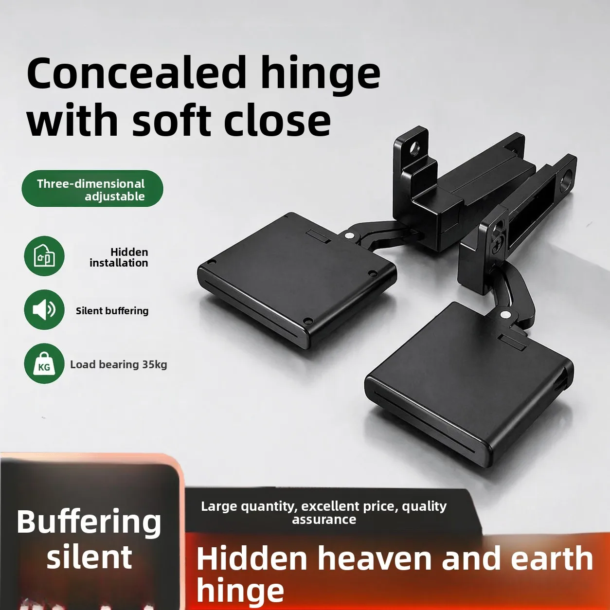 Aluminum Frame Door 3D Adjustable Damping Hinge Invisible Hydraulic Buffer Hidden Heavy Heaven and Earth Hinge
Aluminum Frame Door 3D Adjustable Damping Hinge Invisible Hydraulic Buffer Hidden Heavy Heaven and Earth Hinge