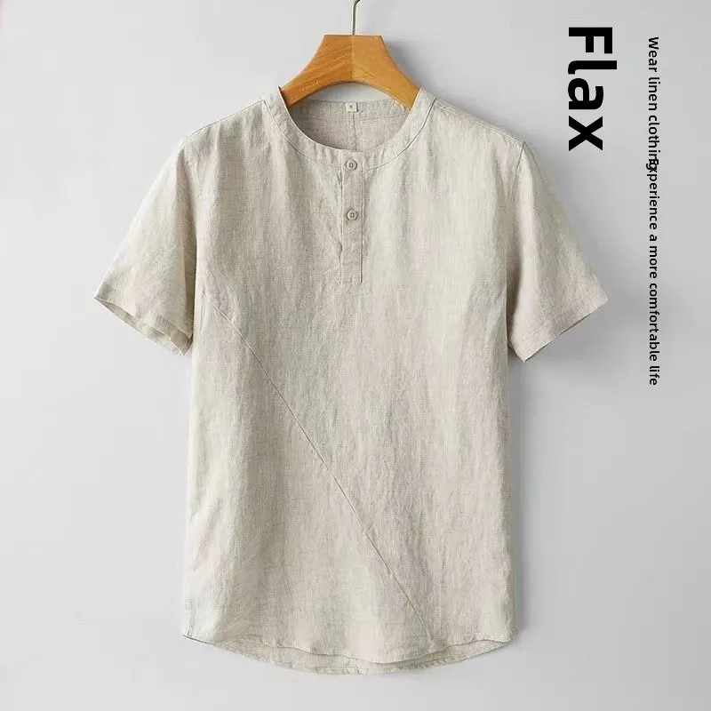 Loose Fit Linen Short Sleeve T-Shirt Thin Retro Linen Casual Top for Men Summer Breathable Comfortable Cotton Linen Blend
Loose Fit Linen Short Sleeve T-Shirt Thin Retro Linen Casual Top for Men Summer Breathable Comfortable Cotton Linen Blend
