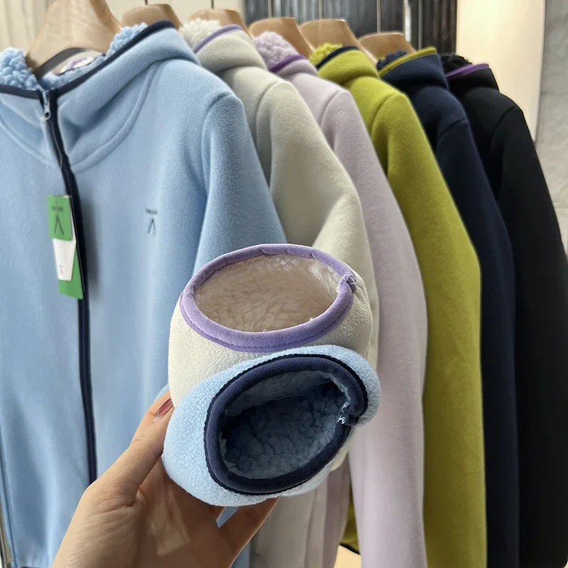 Outdoor Autumn Winter Hooded Double-sided Fluffy Lamb Velvet Men Women Casual Sle Warm Zipper Closure
Outdoor Autumn Winter Hooded Double-sided Fluffy Lamb Velvet Men Women Casual Sle Warm Zipper Closure