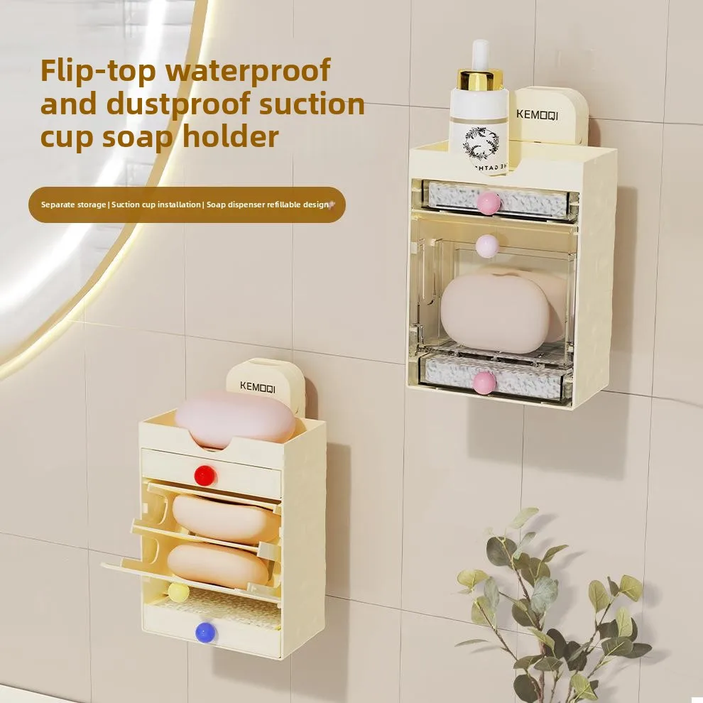 Creative Tee-Layer Soap Holder Wall-Mounted Batoom Drainage Soap Box elf Home Organization Desk Storage Ra
Creative Tee-Layer Soap Holder Wall-Mounted Batoom Drainage Soap Box elf Home Organization Desk Storage Ra