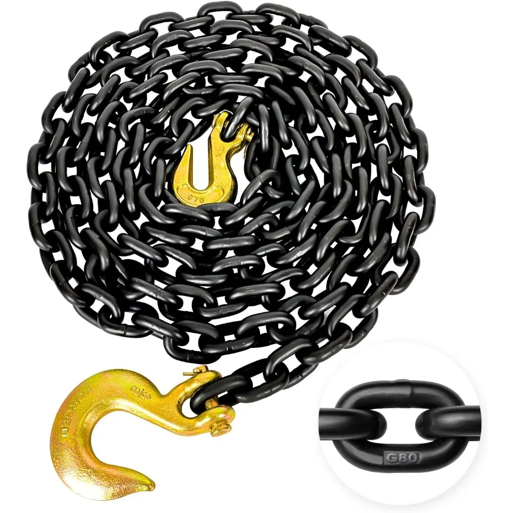 3/8" Grade 80 Log Chain with Grab & Slip Hooks - 14ft Length, 7,100 lbs Capacity for Towing
3/8" Grade 80 Log Chain with Grab & Slip Hooks - 14ft Length, 7,100 lbs Capacity for Towing