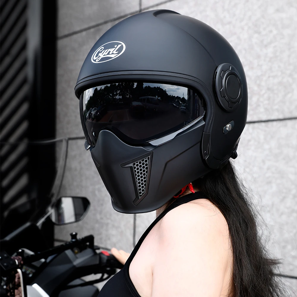 Retro Full Face Modular Motorcycle Helmet with Dual Visors Adult Electric Scooter Flip-up Open Face Helmet
Retro Full Face Modular Motorcycle Helmet with Dual Visors Adult Electric Scooter Flip-up Open Face Helmet