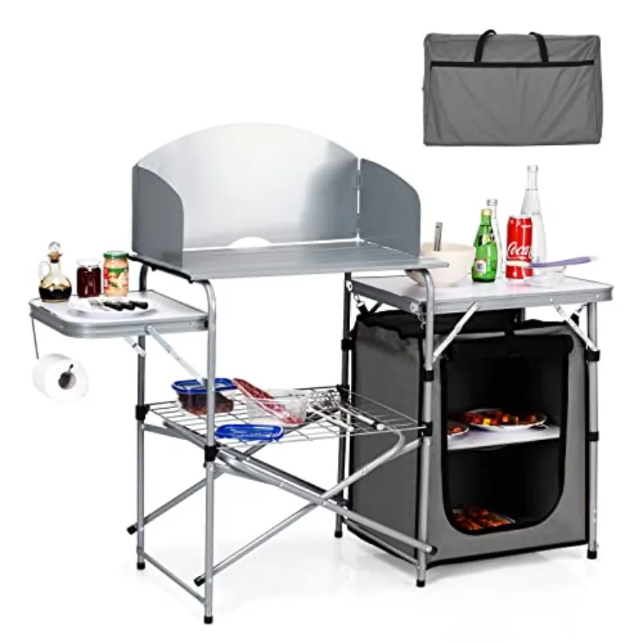 Folding Grill Table for outdoor camping, picnic, backyard BBQ use; aluminum construction; grey color; portable with carry bag a
Folding Grill Table for outdoor camping, picnic, backyard BBQ use; aluminum construction; grey color; portable with carry bag a