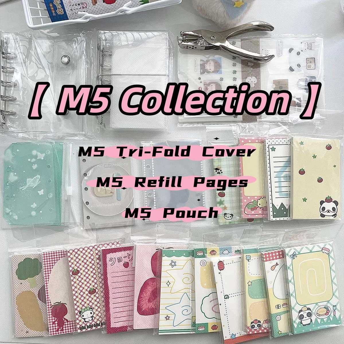M5 Mini Binder Refill Pages Clear PP Cover Photo Album Portable 5-Hole Budget Planner Photocard Holder with Sleeves for School
M5 Mini Binder Refill Pages Clear PP Cover Photo Album Portable 5-Hole Budget Planner Photocard Holder with Sleeves for School