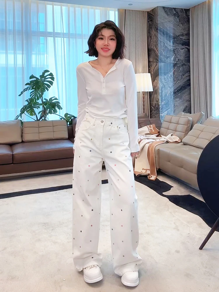 Джинсы женские с высокой талией, облегающие, модные, с вышивкой, из хлопка, 00-й плотности, с разноцветным цветочным узором, прямого кроя
Джинсы женские с высокой талией, облегающие, модные, с вышивкой, из хлопка, 00-й плотности, с разноцветным цветочным узором, прямого кроя