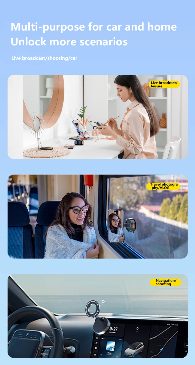 2026 New pocket-sized Vacuum Magnetic Phone Holder 360 ° Adjustable Suction Cup Phone Holder Magnetic Phone Holder Pocket Sized
2026 New pocket-sized Vacuum Magnetic Phone Holder 360 ° Adjustable Suction Cup Phone Holder Magnetic Phone Holder Pocket Sized