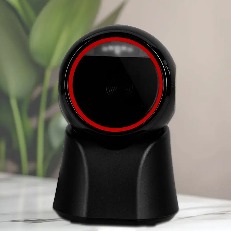 1D 2D Desktop Barcode Scanner, Omnidirectional Automatic Sensing Platform Scanner Hands-Free USB Wired Reader